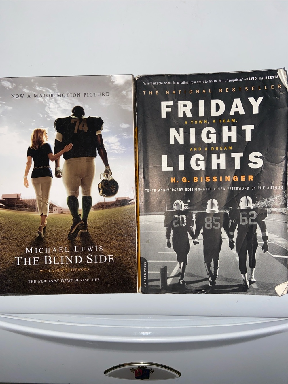 2 Teen Football Books Friday Night Lights | The Blind Side softcover paperback